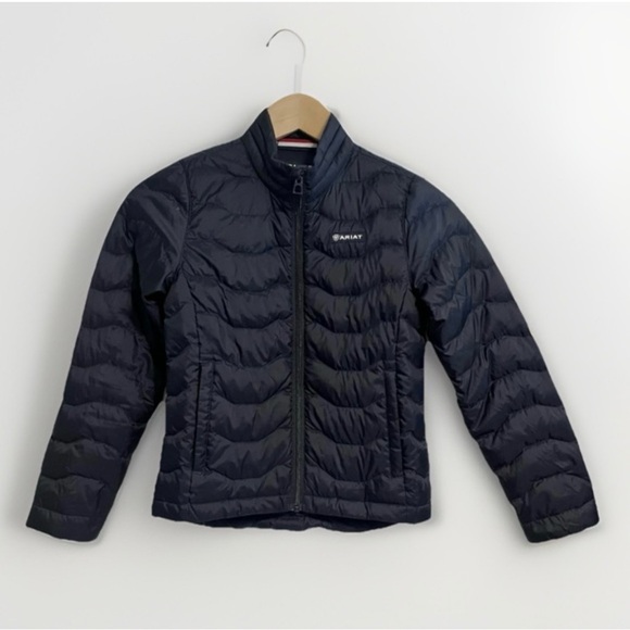 ARIAT Girls Large Ideal Down lightweight Navy Blue jacket - gorpcore - Picture 1 of 11